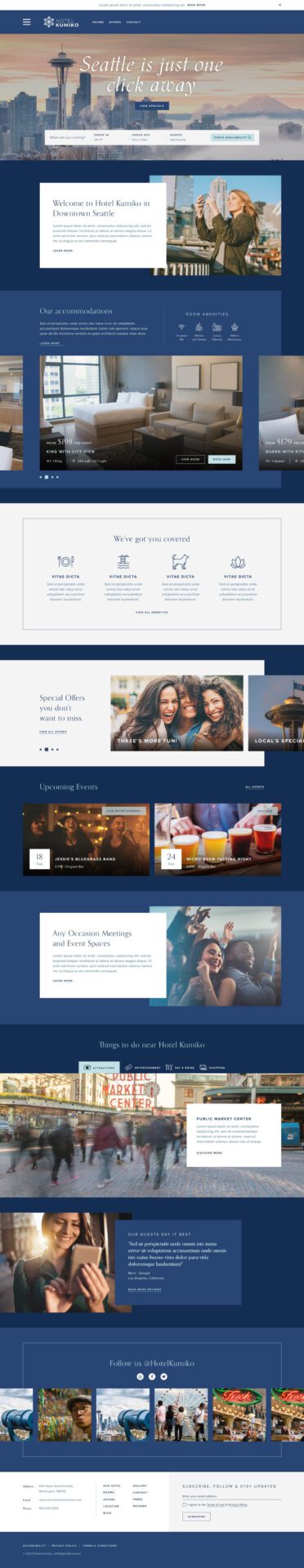 The Caz Hotel website homepage desktop preview