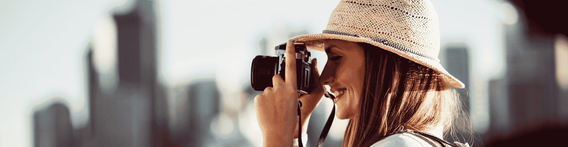 girl on a trip taking a photo
